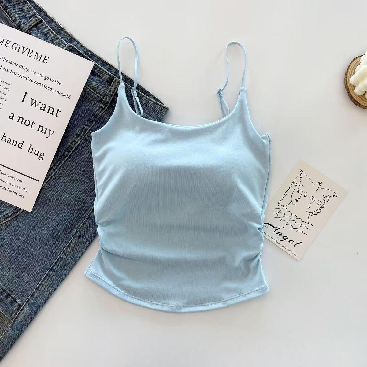 

Pure Desire Sweet & Spicy Women s Camisole: Beautiful suspenders, chest pads, pleated design, slim fit for versatile wear. S
