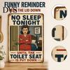 Familien Badezimmer Regeln Humorvolles Toilettensitz Erinnerungsschild, Setz dich Hin Dekoratives Eisen Wand Schild Vintage Metall Plakette Dekor für WC Waschraum Bar
