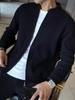 Men's Trendy Knitted V-Neck Cardigan Sweater with Double Zipper - Handsome Autumn/Winter Outerwear