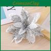 Decorative Christmas Flowers With Shiny Finish For Holiday Tree And Party Props