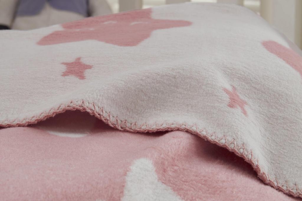Dolce Bonita Home Cotton Baby Blanket Star Pink