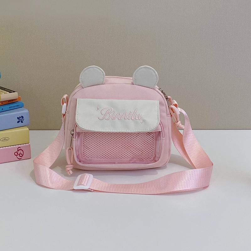 Japanese Style Kawaii Bear Girls Ita Crossbody Messenger Bag Clear Window Pins Display Female Small Itabag Cell Phone Purse