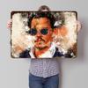 Johnny Depp Kovový plakát Vlastní nástěnné umění Retro Vintage kovové cedule pro pánský doupě Dekorace ložnice Příslušenství do místnosti Dům