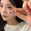 Zircon Metal Studs & Pearl Bow Earrings - High-End, Versatile Statement