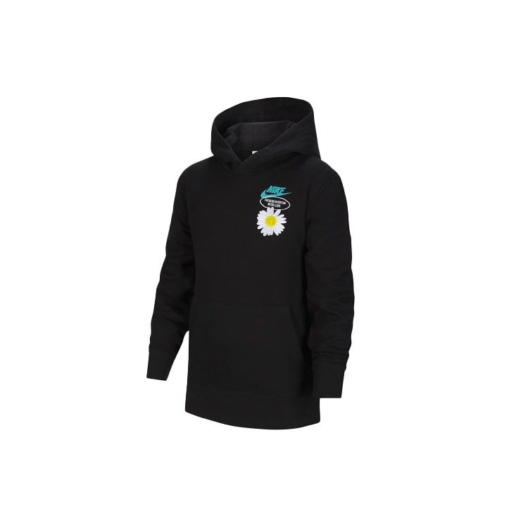 

Детская толстовка с капюшоном и цветочным логотипом Nike, черная DM8092-010 S
