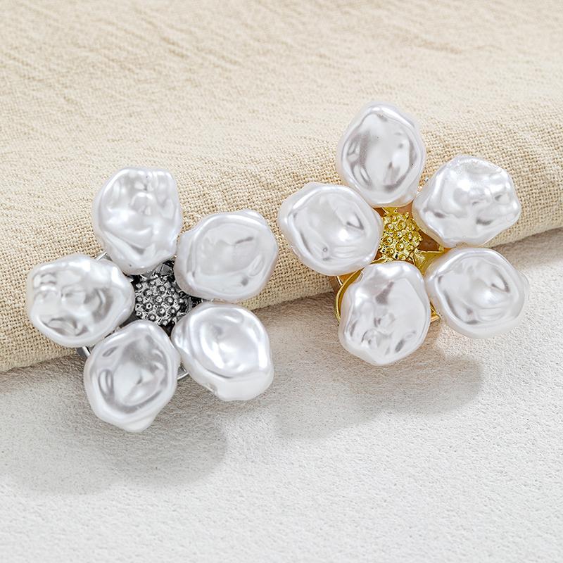Fashion Alloy Pearl Button Covers Shirt Sleeve Cufflinks Flower Collar Clips Decorative Elegant Accessories