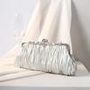 Pleated Women Evening Clutch Bag Elegant Handheld Purse Bridal Wedding Formal Dress Handbag For Banquet Party