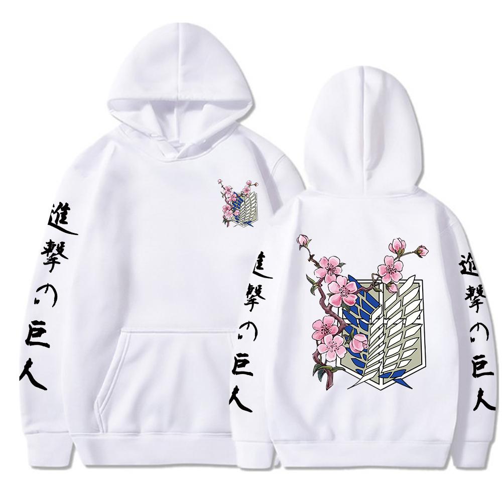 Japanese Anime Graphic Hoodies Men Attack On Titan Pullover Sweatshirt Unisex