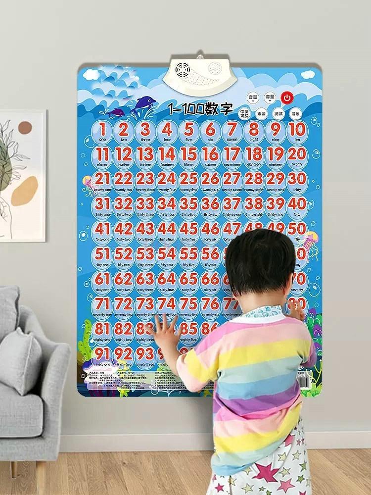 Tableau mural sonore pour l'éducation de la petite enfance avec les nombres de 1 à 100 Cartes cognitives pour l'éducation de la petite enfance Précoce