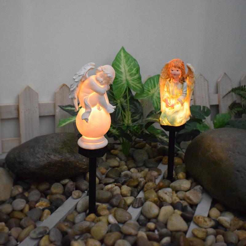 European Style Solar Angel Outdoor Lawn Light - Waterproof Resin Garden Decoration