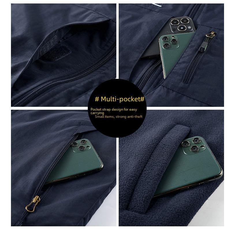 Herre Outdoor Dobbeltsidig Fleecevest - Tykkere Høst/Vinter Polarfleece Vest