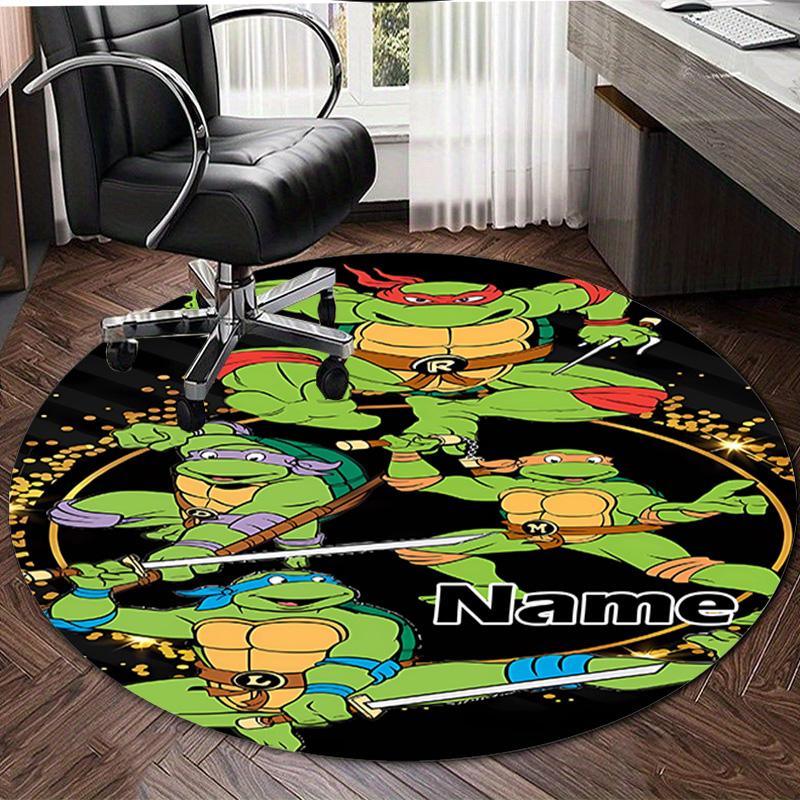 Personalized T-TMNT Round Chair Office Rug - Perfect for Mat, Office Chair & More - Ideal Gift for Birthdays and Holidays