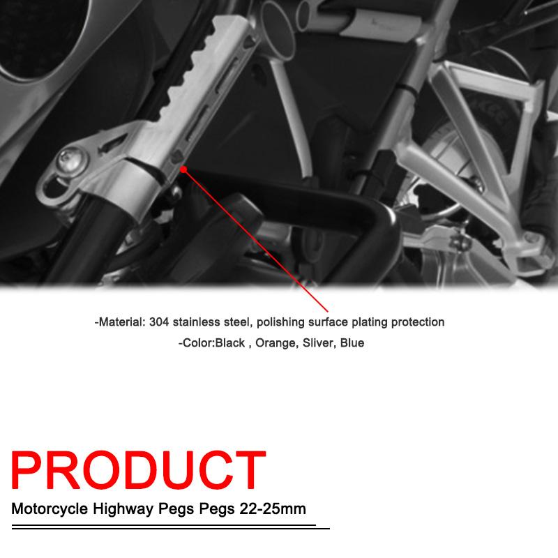 Motorrad Autobahn Vorne Fußrasten Klapp Fußstützen Schellen 22-25mm Für BMW R1250GS R1200GS LC S1000XR F750GS F850GS R 1200GS