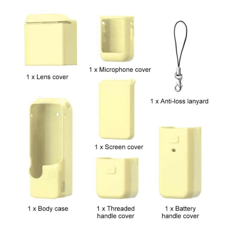 PULUZ 6 in 1 Silicone Protective Case For DJI OSMO Pocket 3 Body Lens Handle Screen Mic Anti-bump Cover Camera Shell Accessories