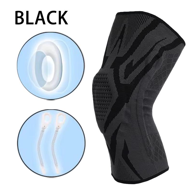 1 Pc Compression Knee Support Sleeve Elastic Breathable Knee Pads Brace Springs Gym Sports Protector Basketball Volleyball Run