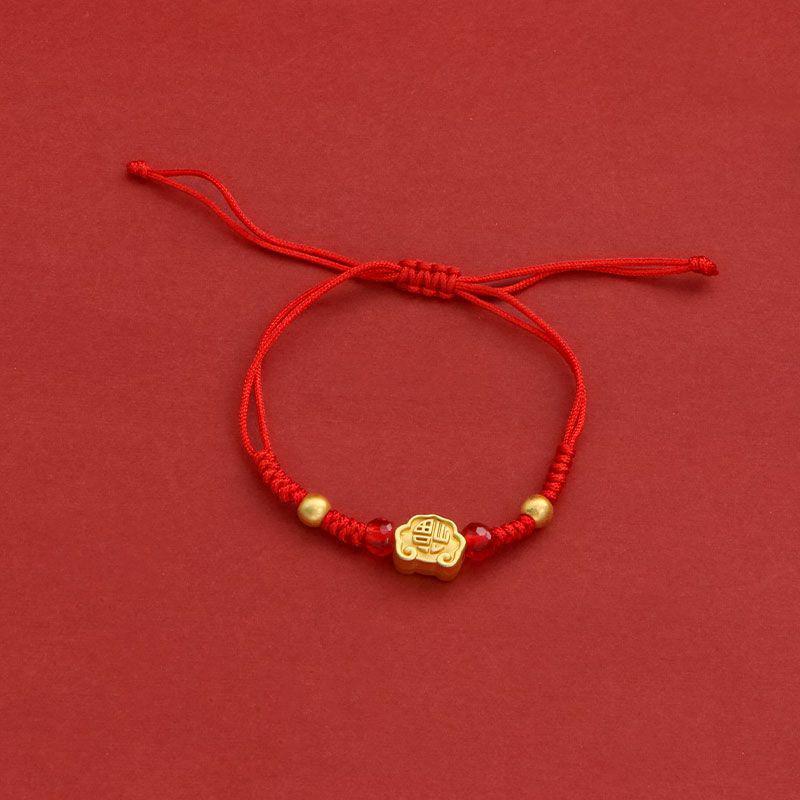 Zodiac Year Red String Bracelet with Lucky Bells - Auspicious Design for Couples and Best Friends
