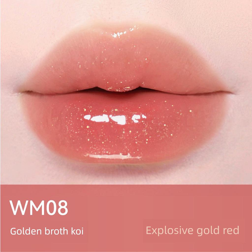 Aztk Lip Jelly Glossy Lip Gloss Whitening Non-Stick Cup Lipstick Mirror Water Gloss Solid Lip Gloss Lipstick for Women Moisturizing and Nourishing