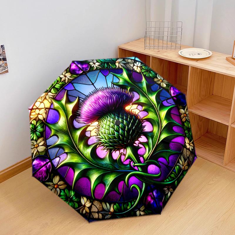 Butterflies Flowers Automatic Umbrella - Suitable Travel Outdoor Portable Umbrella Birthday Gift Daily Essentials