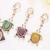 Creatieve Strass Schildpad Sleutelhanger: Schattige Cartoon Schildpad Tasbedel, Glanzende Metalen Hanger