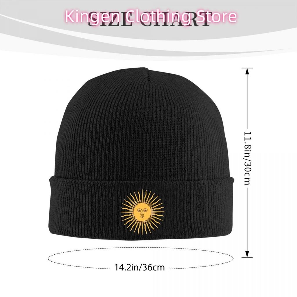 Sun Of May Flag Of Argentina Warm Knitted Cap Fashion Bonnet Hat Autumn Winter Outdoor Beanies Hats for Unisex Adult