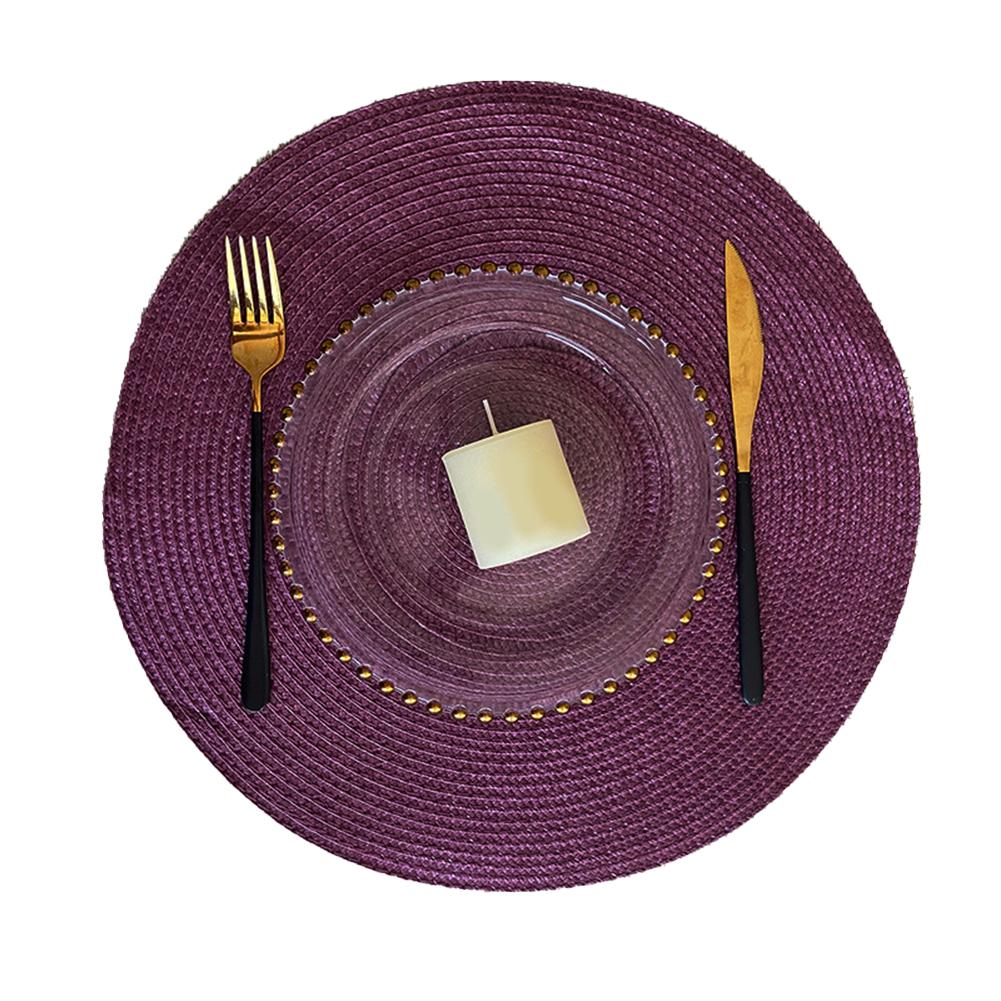 Protective Round Placemats Made of Premium Woven Material Great Addition to Your Dining Setup for Any Occasion фиолетовый