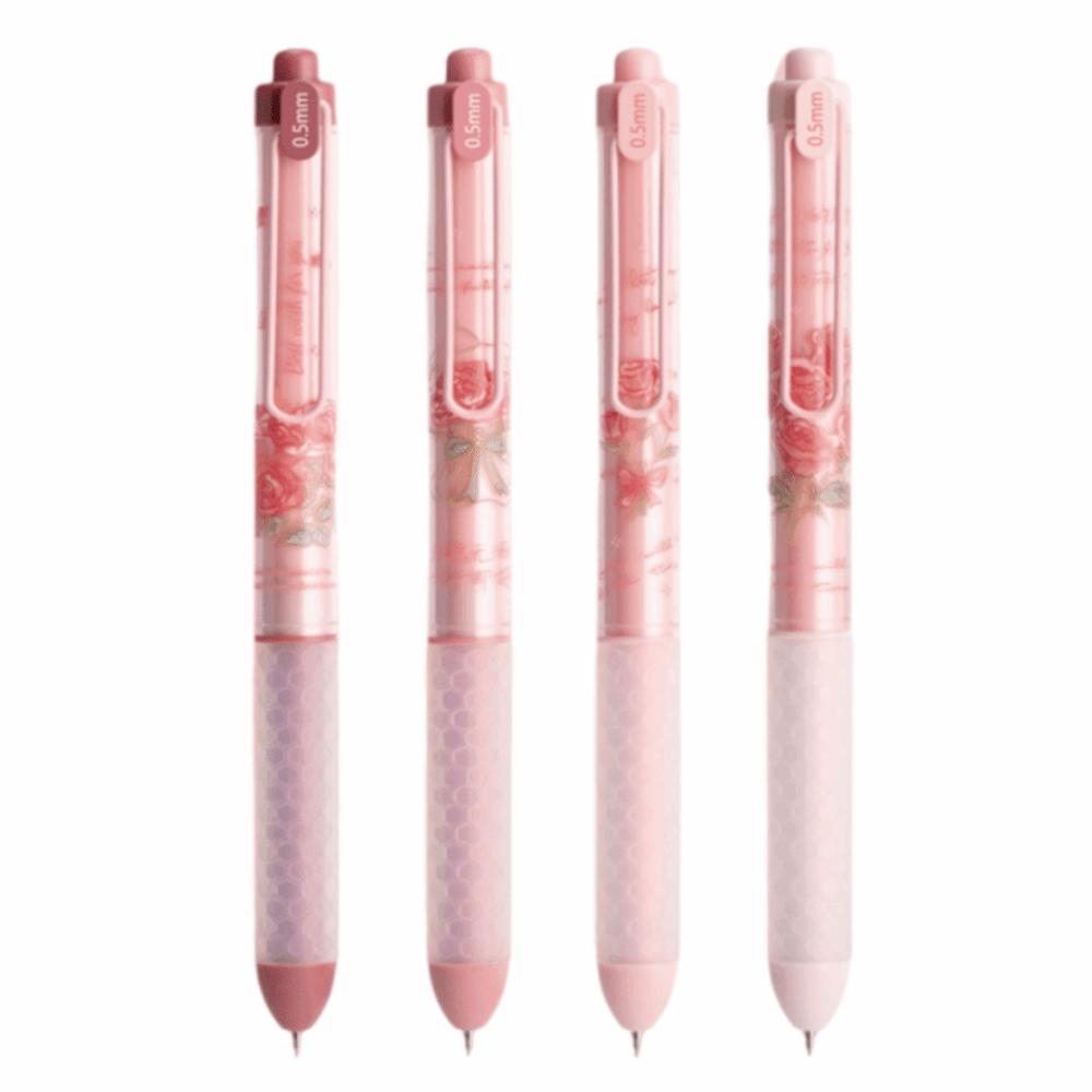 4Pcs Retractable Gel Pen 0.5mm Black Ink Journaling Pen Fragrance Ballpoint Pen Adult