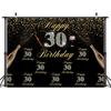 7x5ft Happy 18th 40th 50th Birthday Backdrop Black Gold Balloons Golden Glitter Sparkling Stars Men Women Baby Party Backdrop