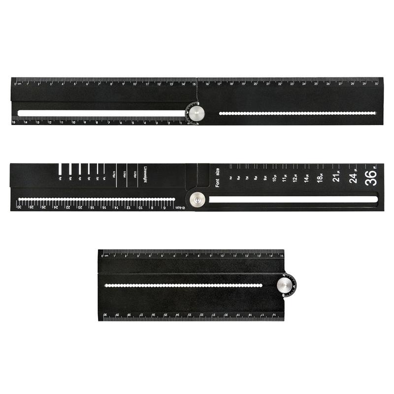 Multifunctional Ruler Protractor Compass Rectangle Parallel Measuring Rolling Tool Angle Ruler Measure Line Thickness Font Size