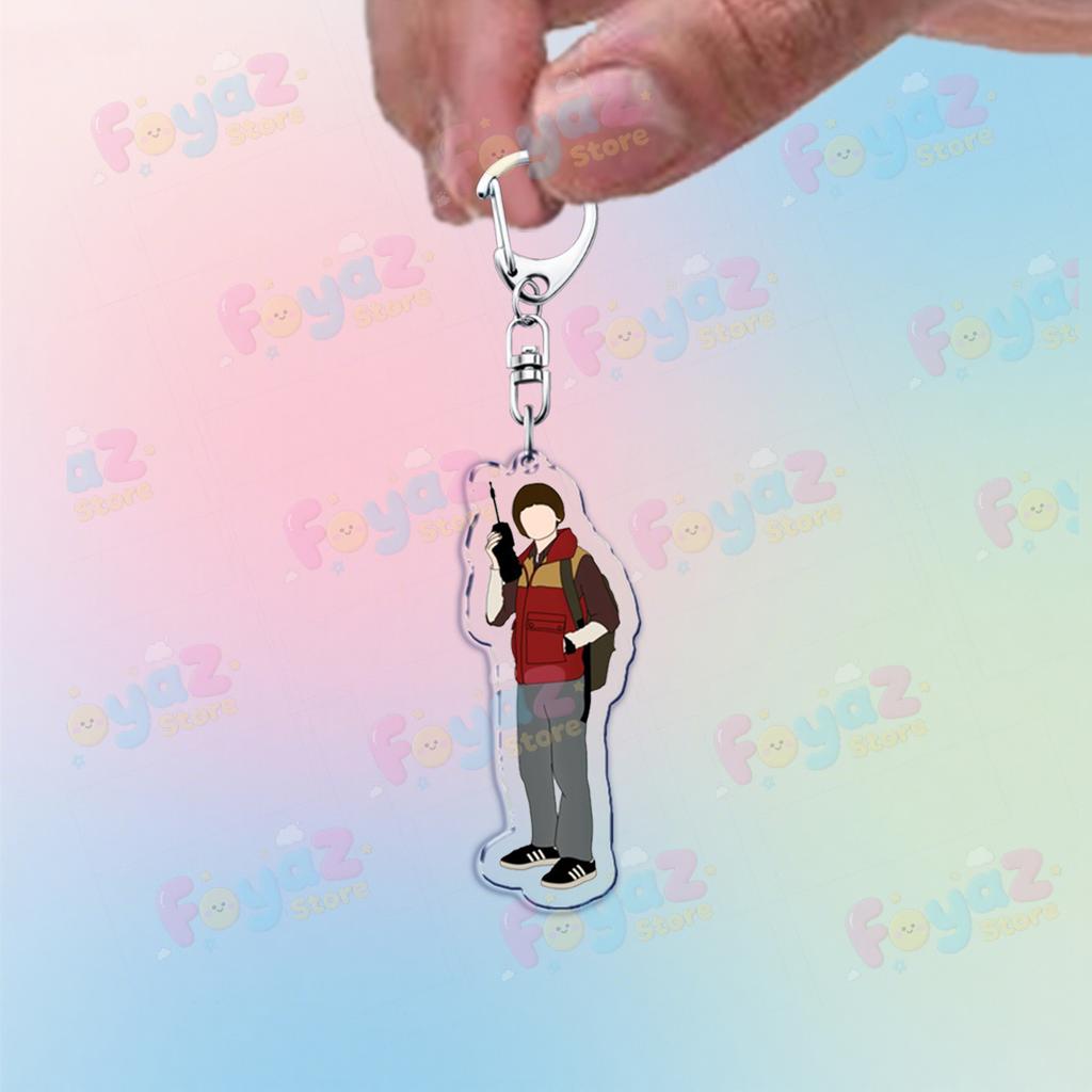 Tv Show Will Byers Keychain for Accessorie Bag Eleven Joyce Byers Art Hellfire Charm Keyrings Jewelry Friends Club Gifts