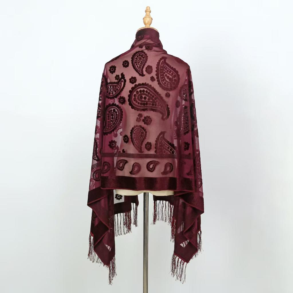 NEW Fashion Women Cut Flowers Hollow Lace Gradient Flower Silk Scarf Spring Shawls and Wraps Towel Femme Beach Sjaals