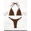New Fashion Basic Swimwear Summer Classical Bandage Halter Swimsuit Removable Padding Strappy Ties Sexy String Bikini