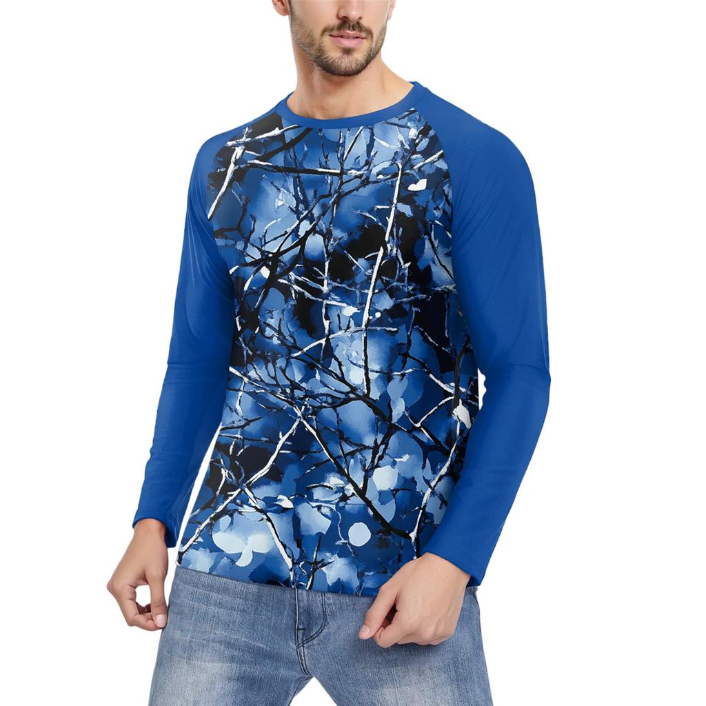 Herrenmode Bedrucktes Raglan Langarm Sportoberteil