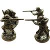 White Copper Japanese Shogunate Samurai Gun Soldiers Figurines Miniatures Vintage Metal Soldiers Model Statue Desktop Ornament