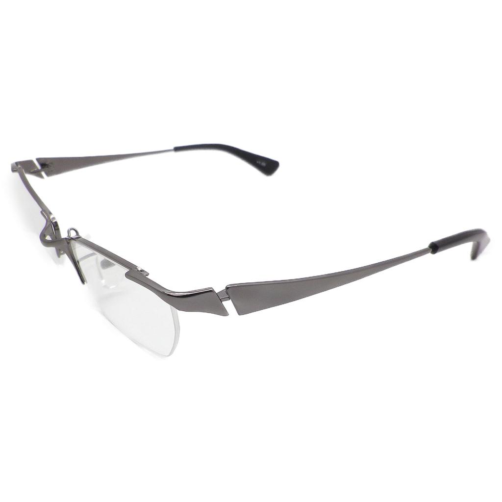 Nagoya Optical Co., Ltd. Stylish and fashionable reading glasses for men: Metal frame, semi-rimless design, MM-01 (Gray (wide), 3.00)