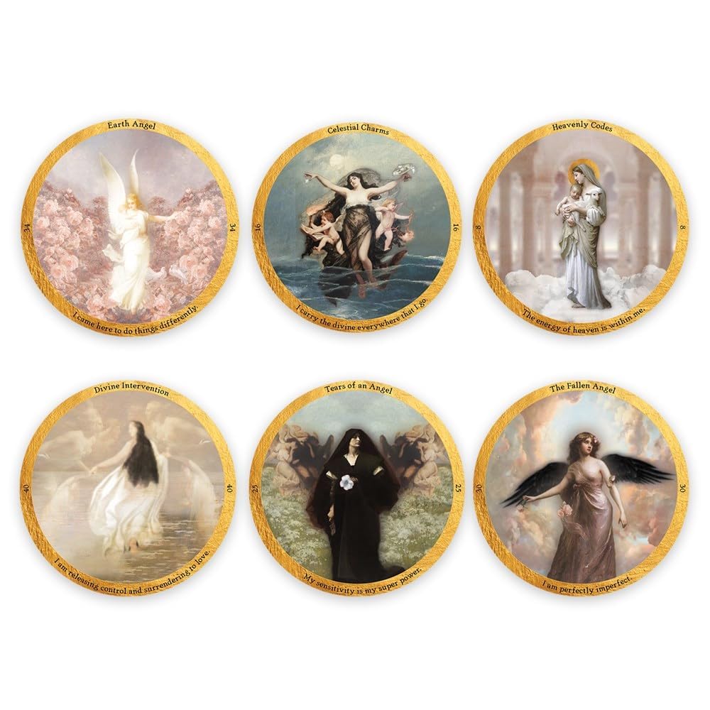 Kancharo 40-Card Oracle Card Set, Tarot Card Reading [Angelic Realms Oracle], Includes Japanese Oracle Card Basic Instructions & Pouch (Authentic)