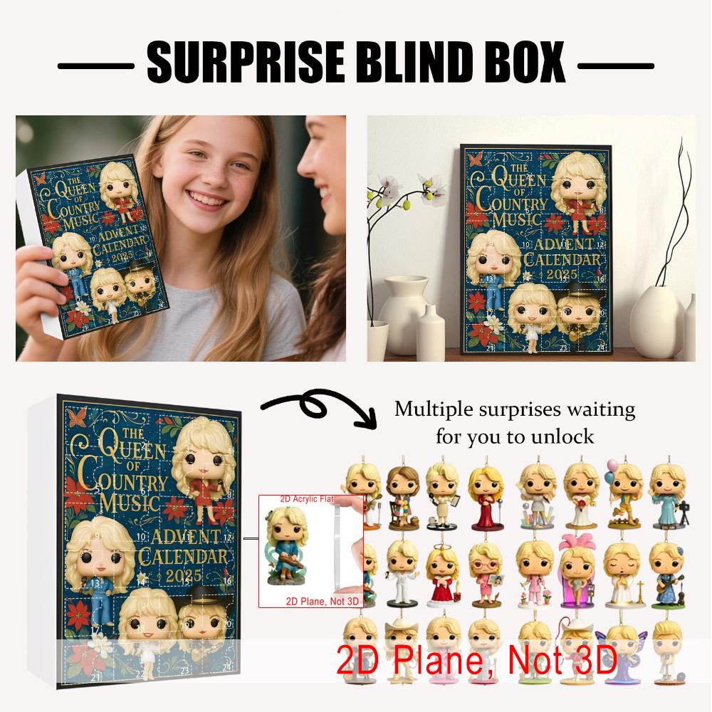 2025 24-day The Queen of Country Music Dolly Parton 24 Day Surprise Countdown Christmas Calendar Christmas Tree Ornament