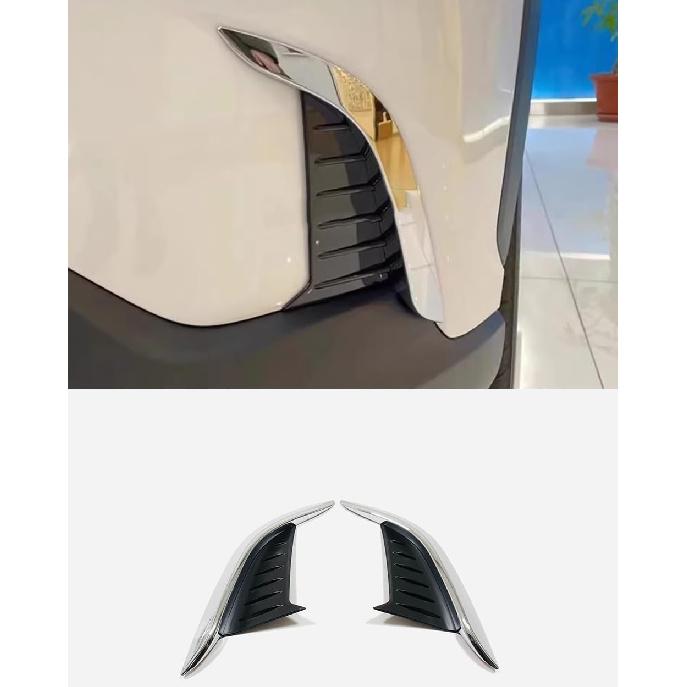 Car Accessories Fit for Toyota Corolla cross 2022-2024 ABS (Chrome Black) Front Fog Light Lamp Frame 2pcs Chrome Black