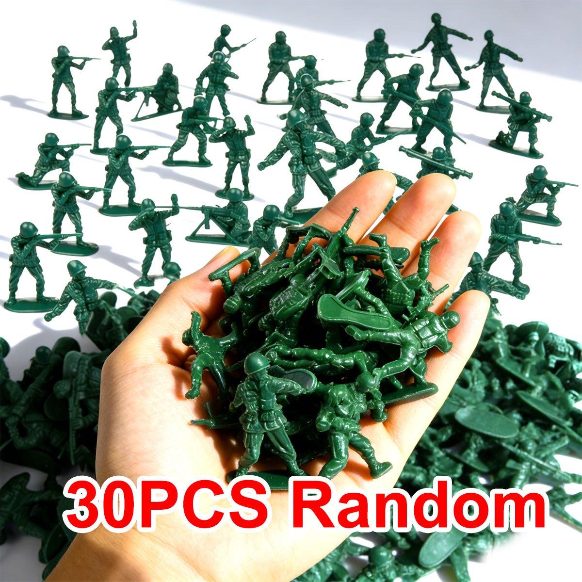 30Pcs 5cm Green Military Tactical Soldier Miniatures, Army Model Figures for Collectors, Diorama Displays, War Scene Props ZSY