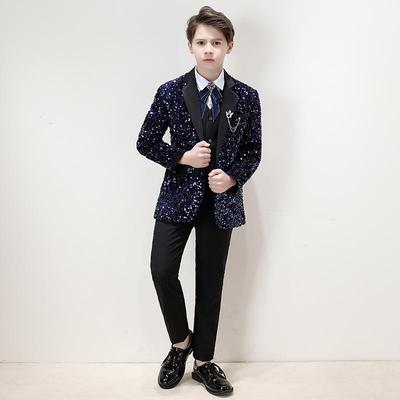 Hübscher Jungen-Tuxedo: Paillettenanzug-Set für Auftritte & Laufstege