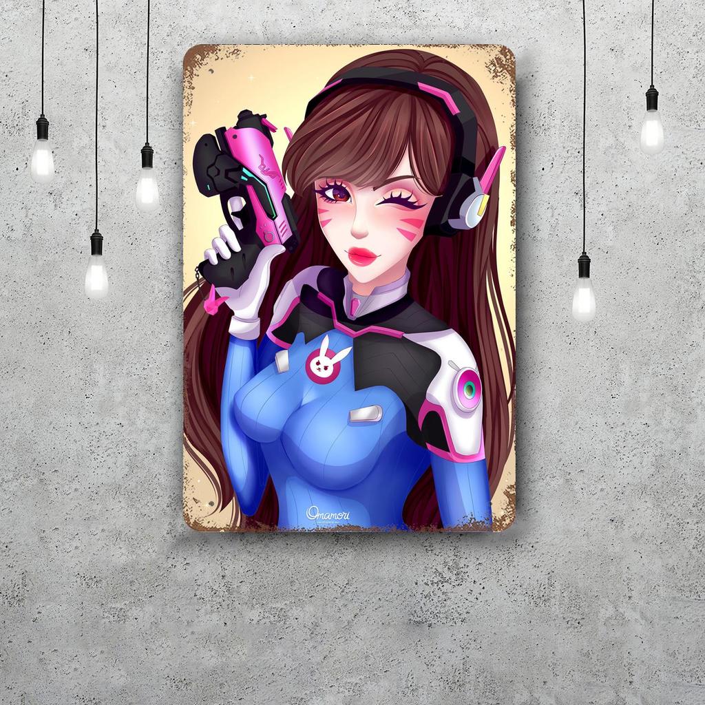 dva overwatch Funny Bar Metal Sign Retro Plaque Vintage Sign Alcohol Drinker Pub Club Man Cave Kitchen Wall Decoration