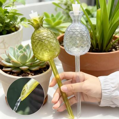 Pineapple Shape Self Watering Planter Insert Clear Plant Watering Bulbs Automatic Drip Irrigation Device for Indoor Outdoor Plants