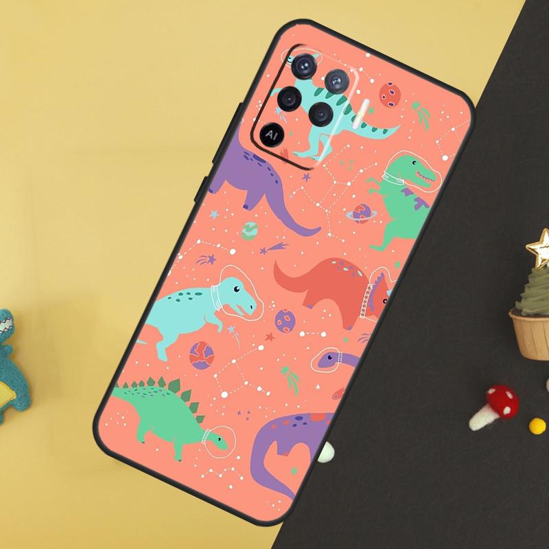 Dinosaur Collage For OPPO A9 A5 A53 2020 A52 A72 A96 A76 A16 A54 A74 A94 A58 A78 A98 A15 A79 A17 A57 A77 Case
