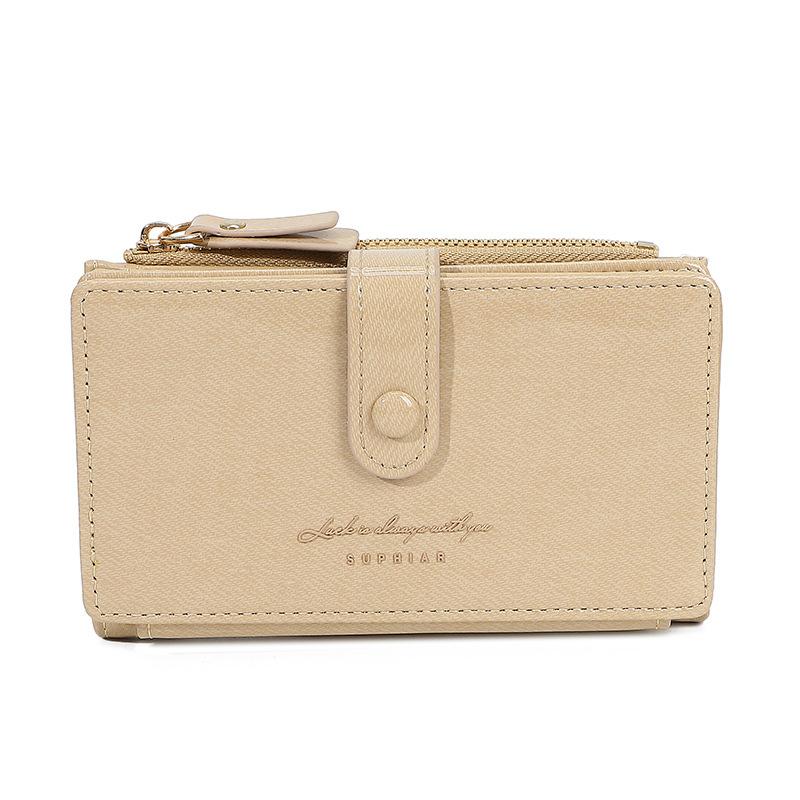 

Multi-card position 20% off change bag, card bag integrated, simple paint surface, medium and long women s wallet абрикосовый