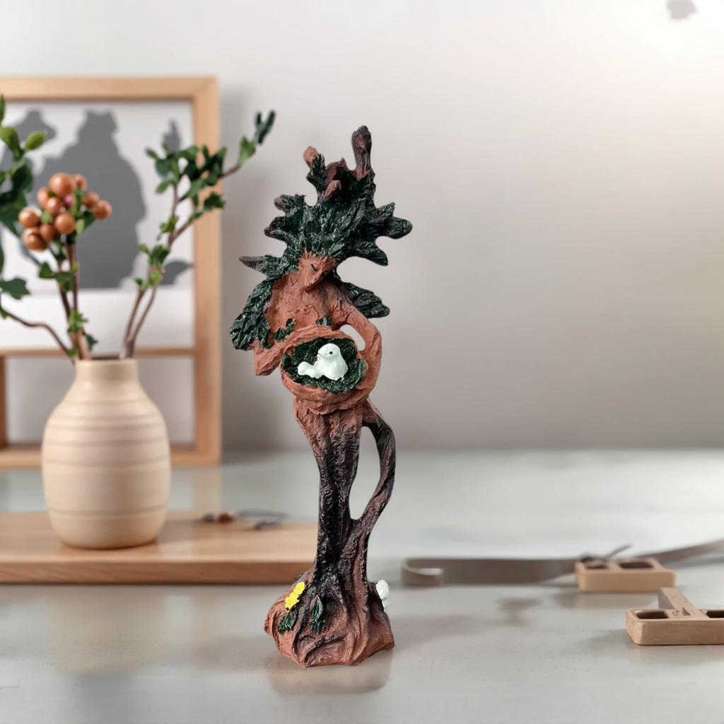 1 Piece Resin Forest Goddess Bird Statue Desktop Decoration, Suitable for Various Room Types, Gardens, and Hanukkah and Earth Day Celebrations, Creati