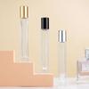 10ml Gruby Przezroczysty Szklany Flakon na Perfumy Kwadratowy Okrągły Napełniany Atomizer do Perfum w Sprayu z Czarnym Złotym Srebrnym Wieczkiem