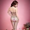 Sexy tight one-piece netwear open crotch sex uniform one-piece net socks fishing net hollow sex underwear