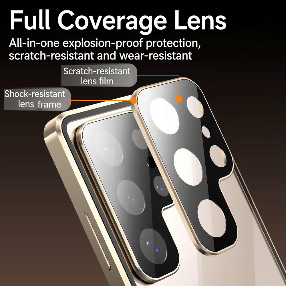 360 Full Lens Protection Metal Magnetic Double-sided Glass Case For Samsung Galaxy S26 S25 S24 S23 FE S22 Ultra Plus Snap Lock Phone Cover