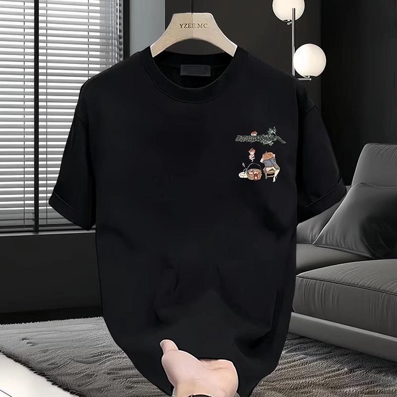 Trendy Brand Short-Sleeved Pure Cotton Men'S Printed T-Shirt Trendy Men'S And Women'S Versatile Round Neck T-Shirt Men'S