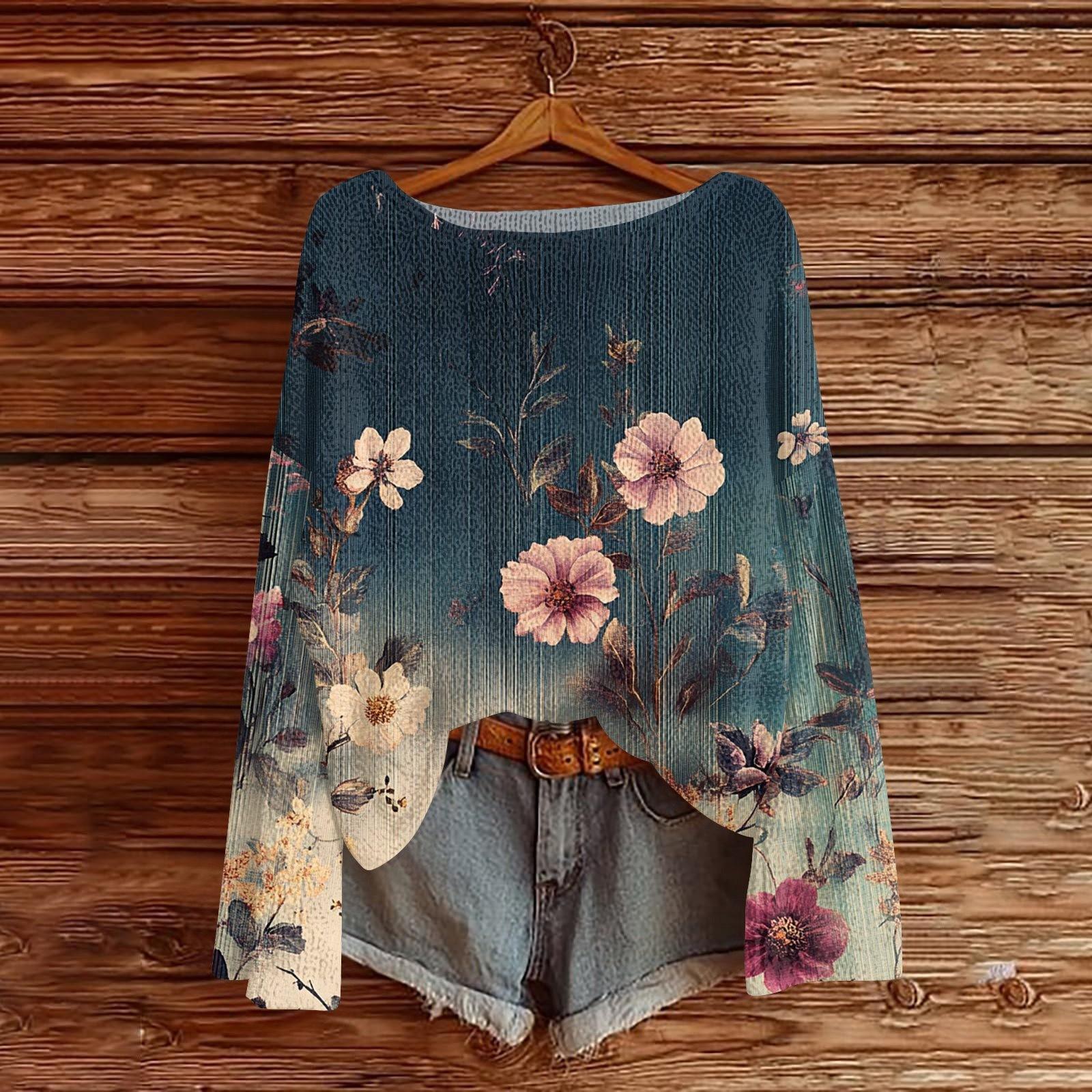 

Свитшоты для женщин Вязаный свитер Милая рубашка Осенний круглый вырез Пуловер Топы XXL синий