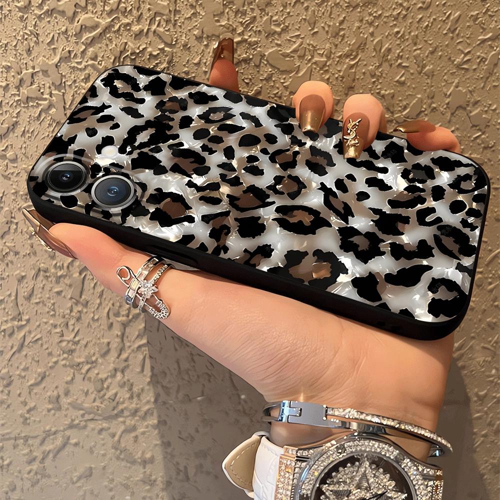 Funda Phone Cover Case for Apple iPhone 17 Pro Max 15 Pro 7 8 11 16 14 12 XR XS MAX Air 13 Leopard Print Lip Print Art